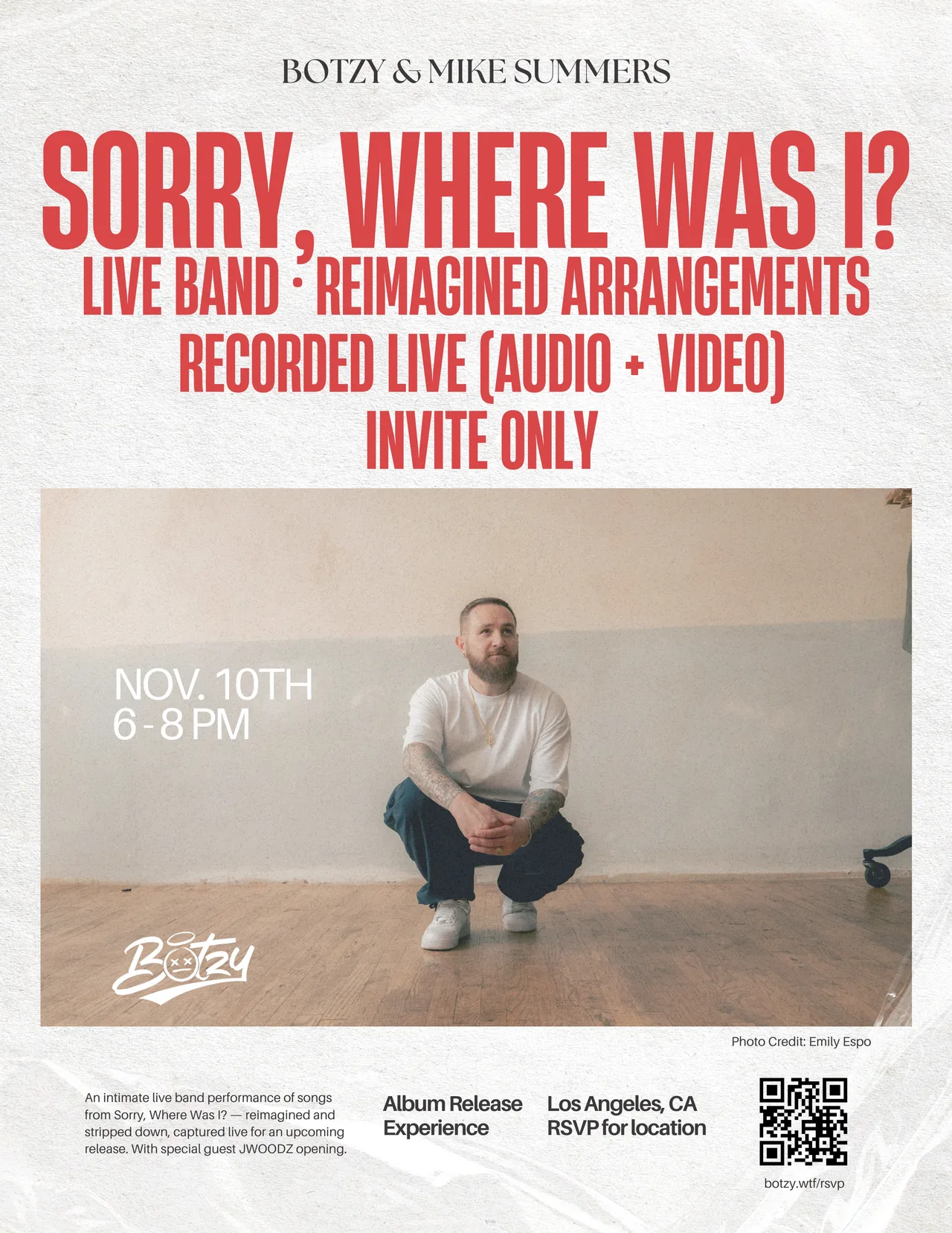 Sorry, Where Was I? — Live Band Session (Invite Only)
