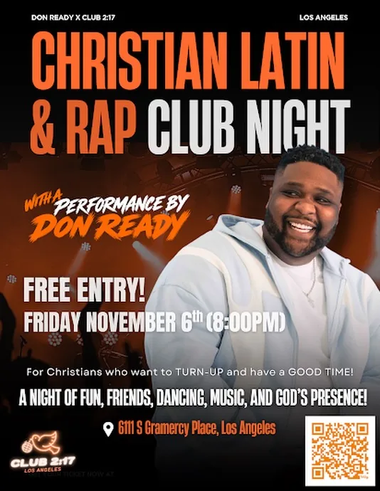Christian Latin & Rap Club Night with Don Ready
